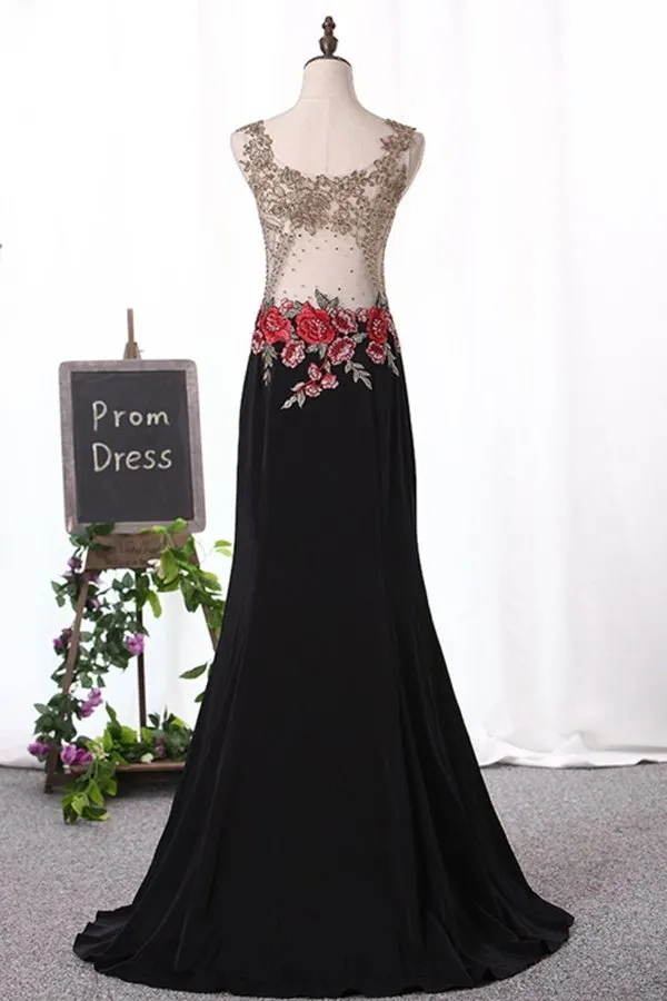 2024 Scoop Mermaid Spandex Prom Dresses PQGLMZ5Y