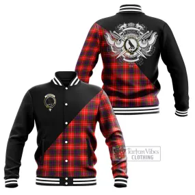 Abernethy Tartan Baseball Jacket with Family Crest and Military Logo Style