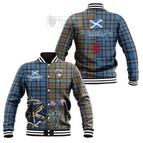 Aikenhead Tartan Baseball Jacket Happy St. Andrew's Day Half Tartan Style