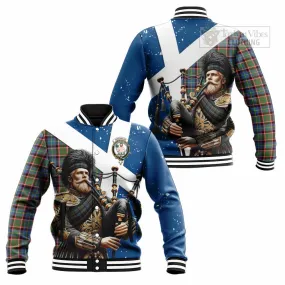 Aikenhead Tartan Baseball Jacket with Family Crest Scottish Bagpiper Vibes