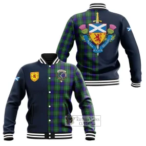 Alexander Tartan Baseball Jacket Alba with Scottish Lion Royal Arm Half Style