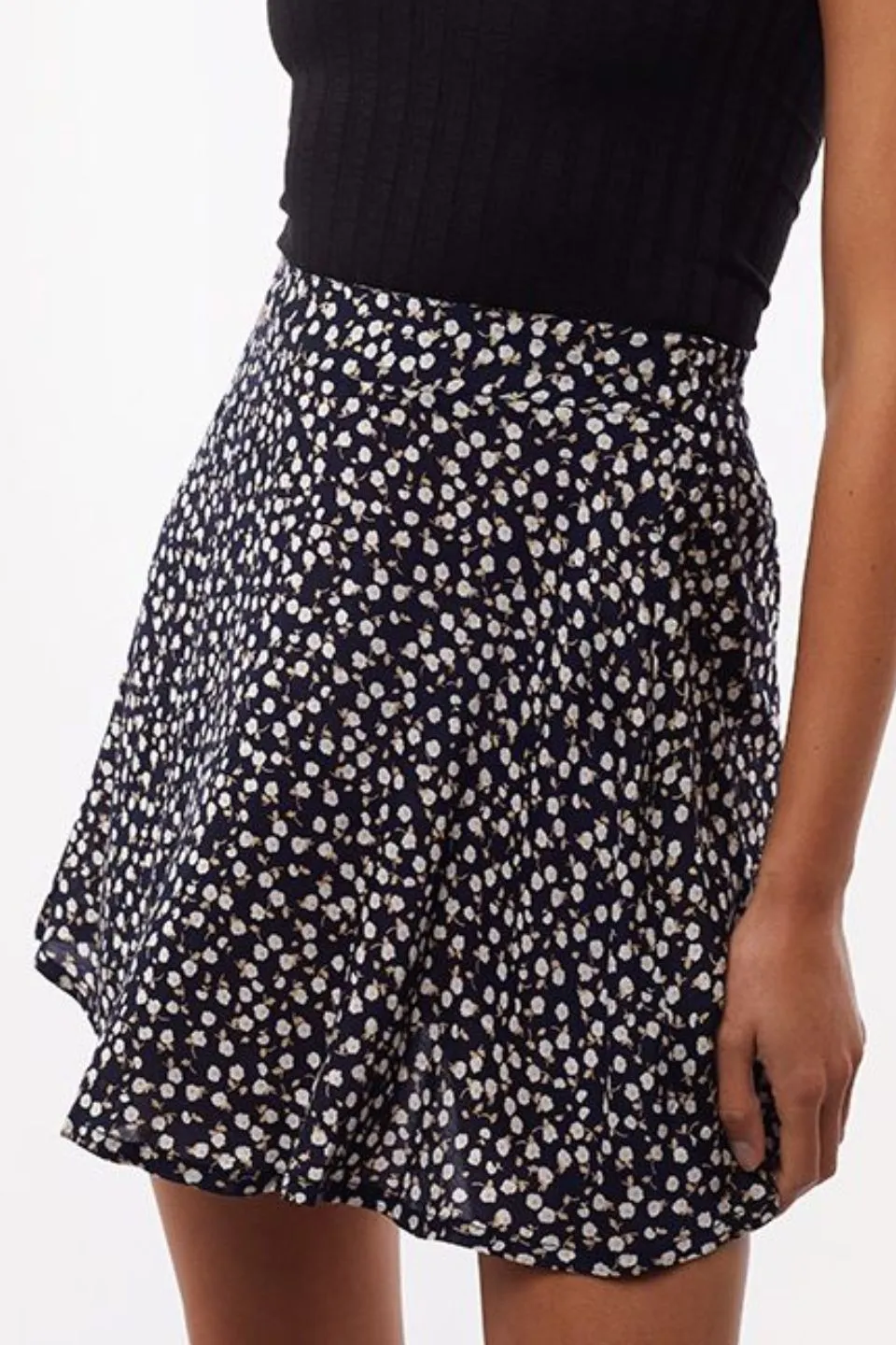 Autumn Dark Ditsy Print Mini Skirt