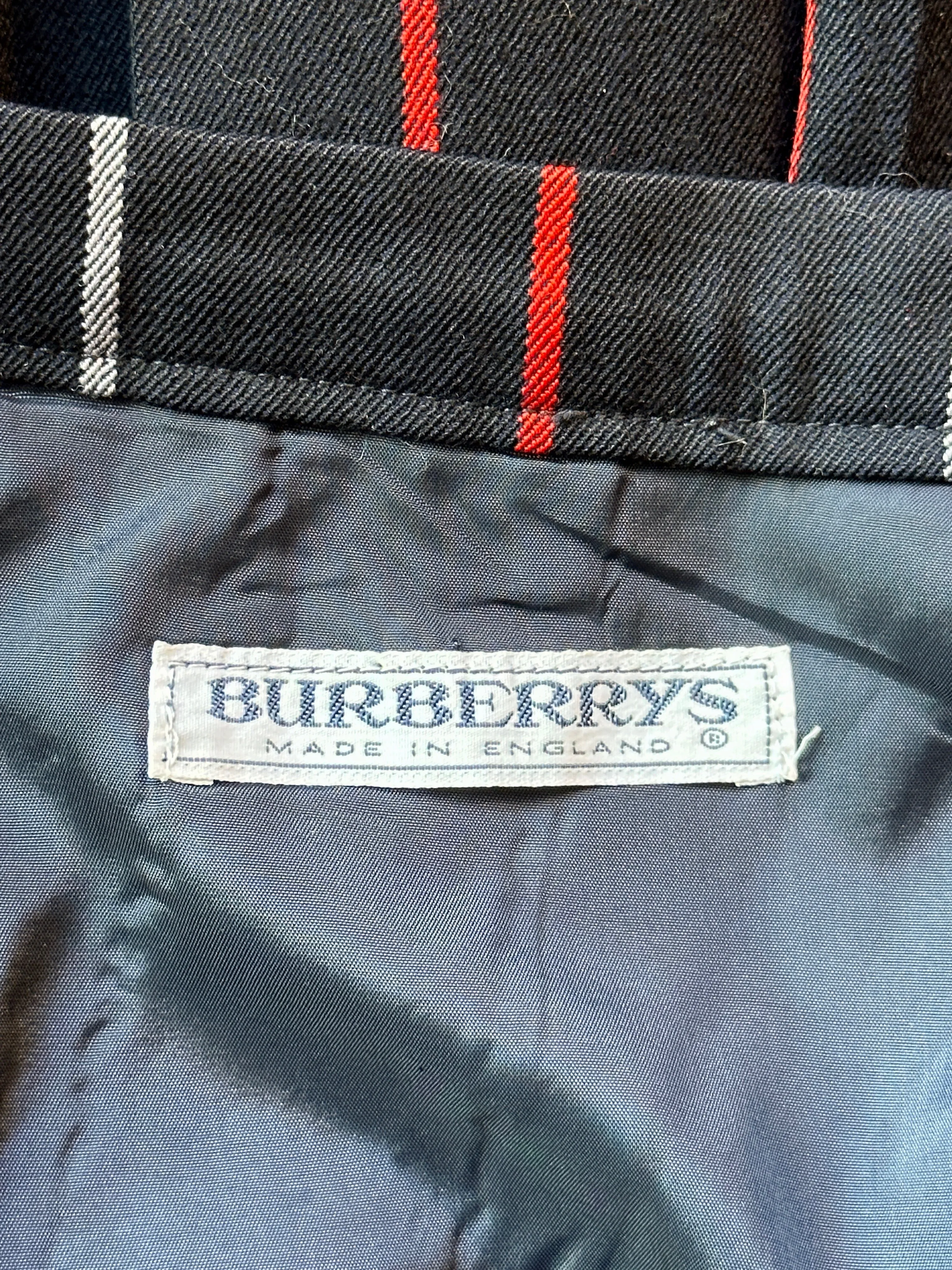 BURBERRYS 80s Midi Pleated Plaid Skirt  Medium
