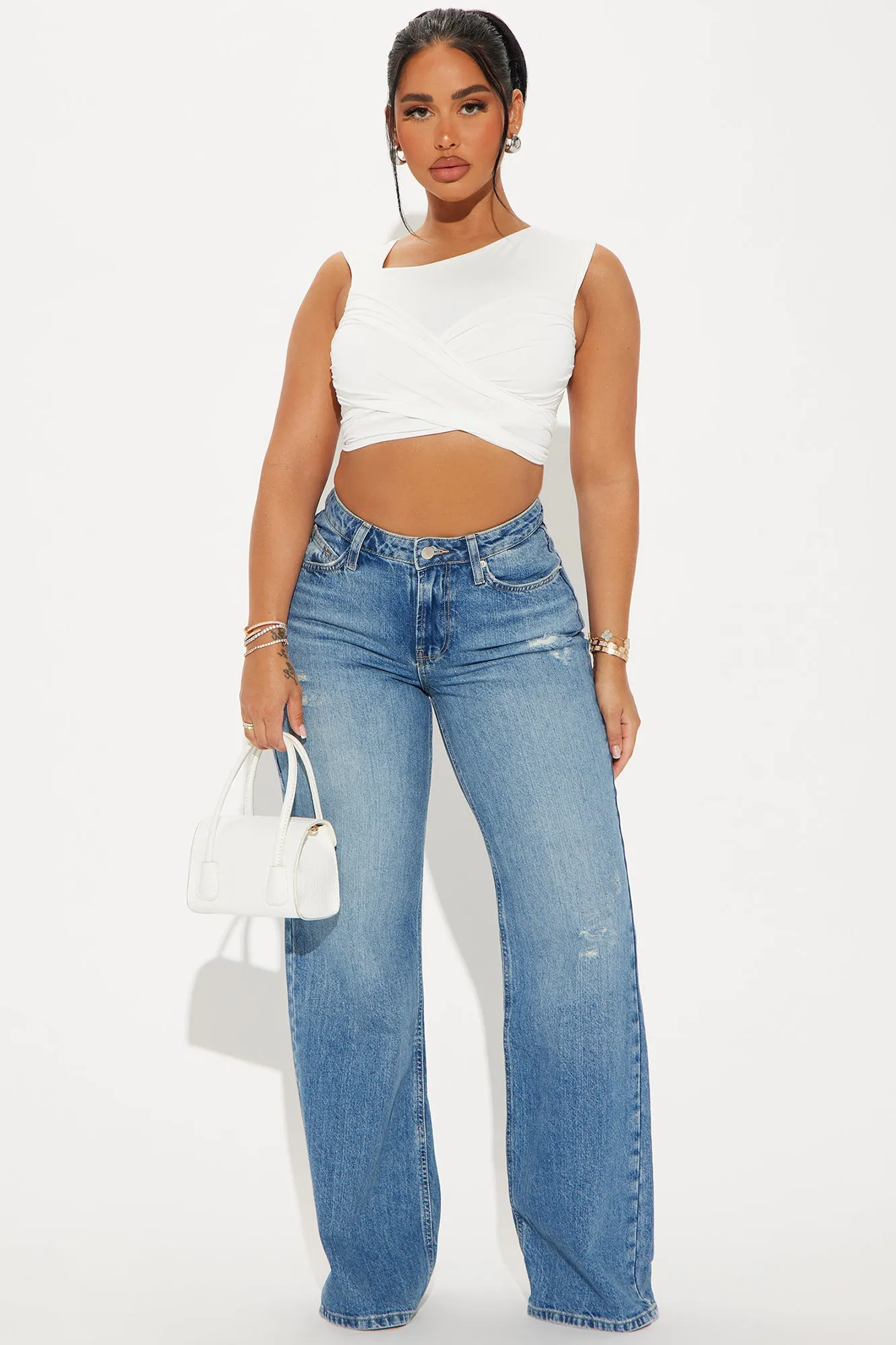 Classic Twist Tank Top - White
