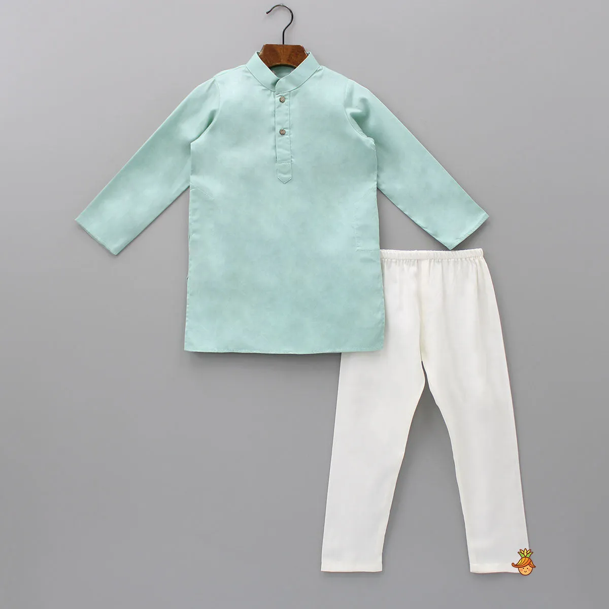 Ethnic Green Kurta With Exquisite Sequins Work Jacket And Pyjama