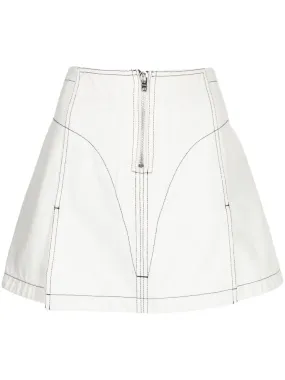 Ice A-Line Denim Zipped Skirt