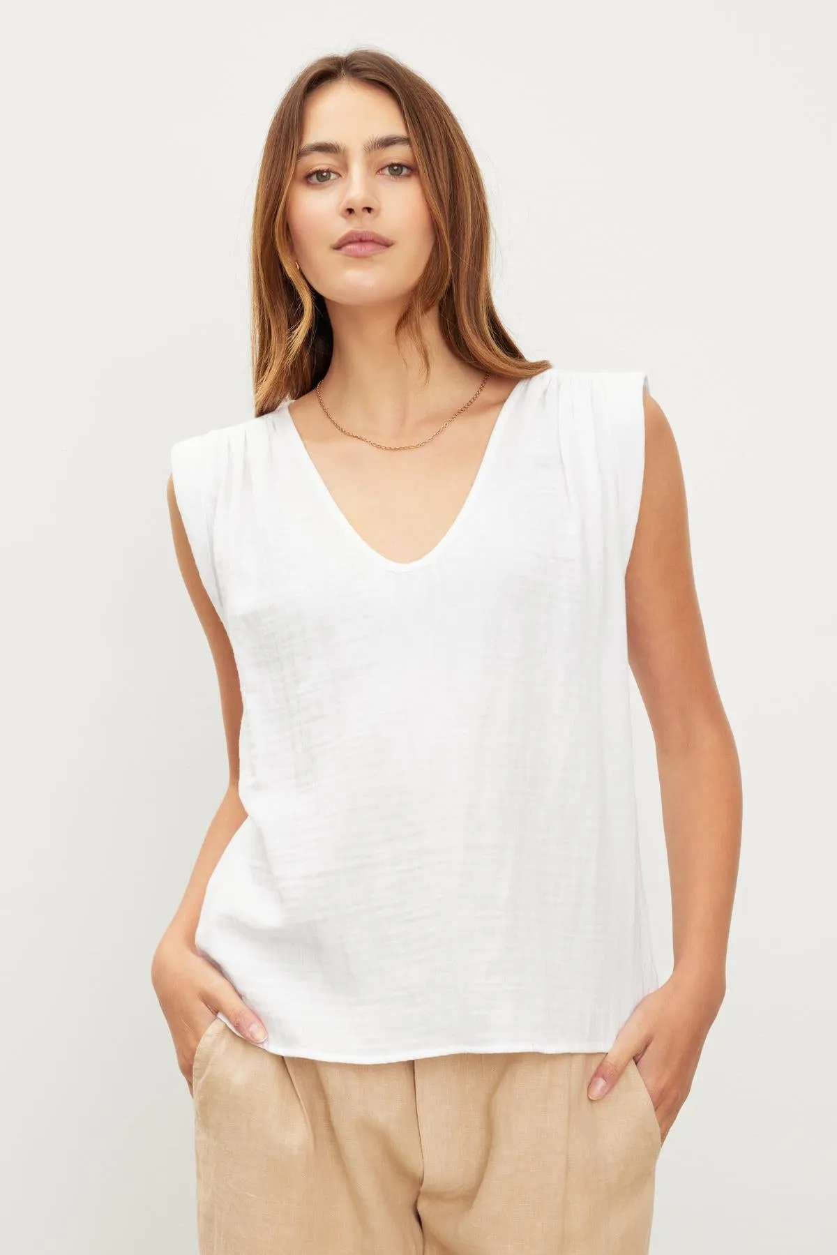 JAYLA COTTON GAUZE TANK TOP