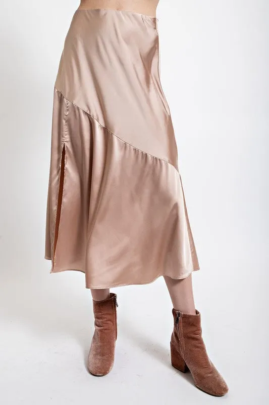 Marlene Satin Midi Skirt