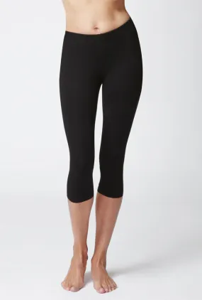 Medium Compression Waisted Cropped Leggings Black