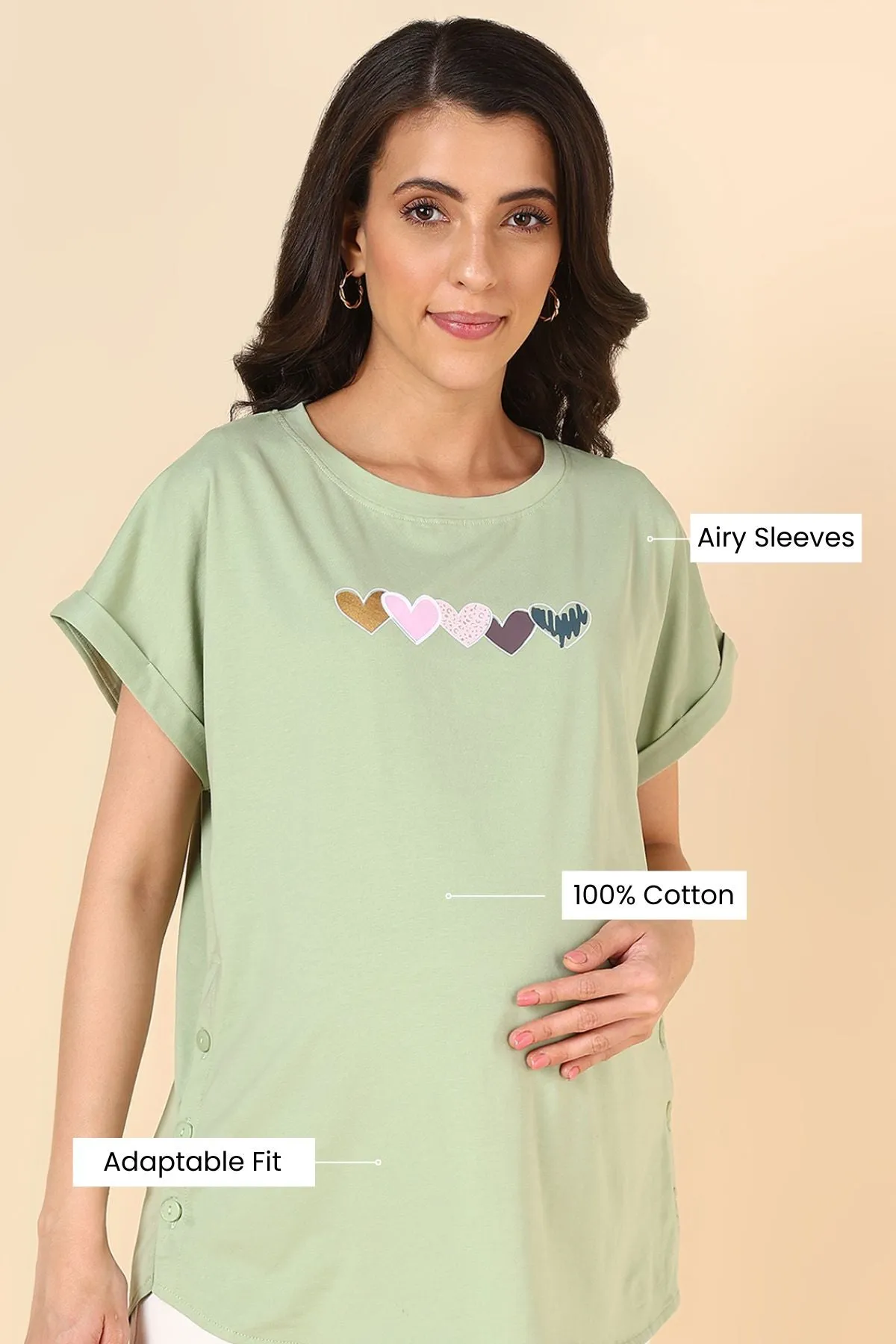 Pista 100% Soft Cotton Zipless Maternity Feeding Top