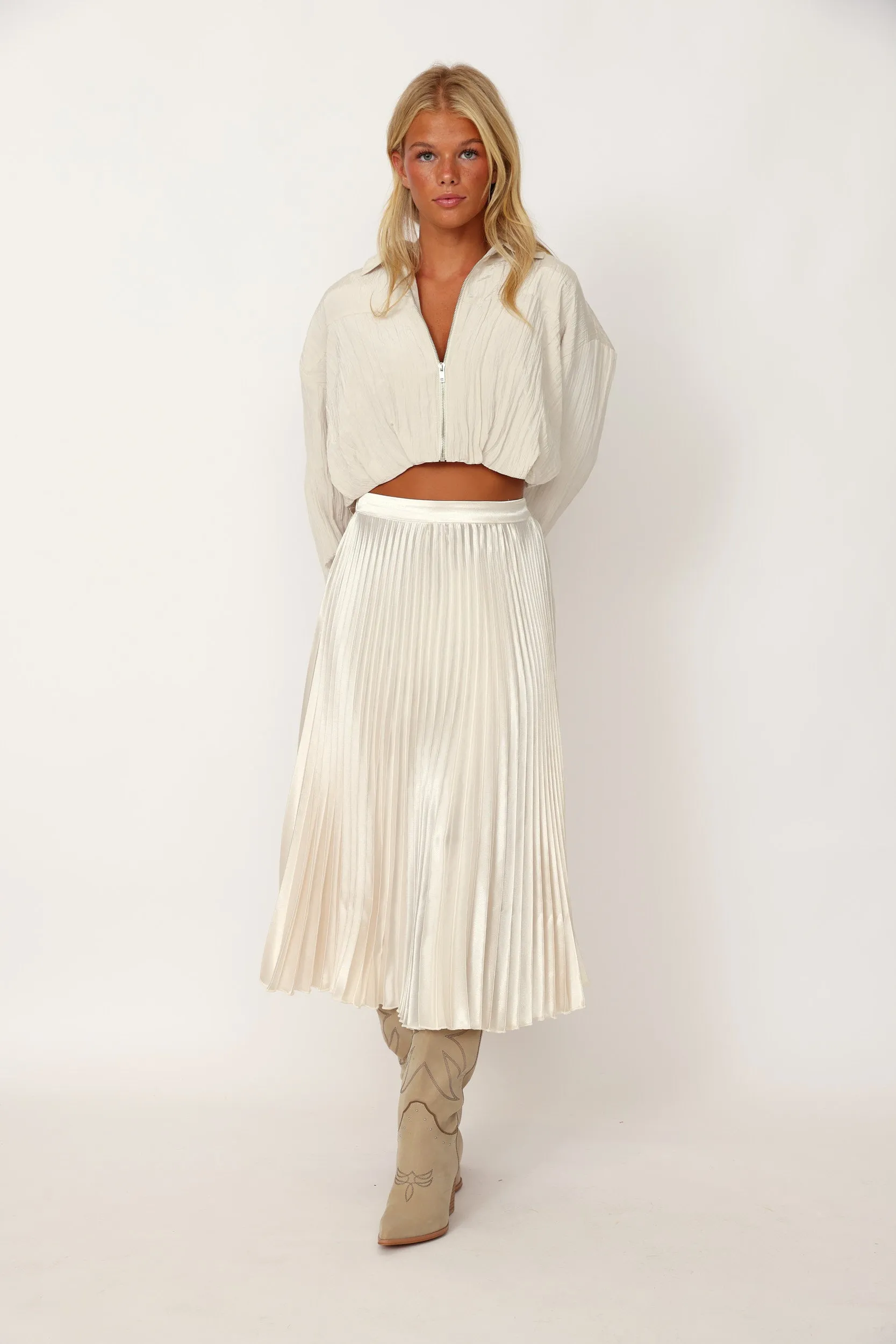 SALE - Mason Pleated Midi Skirt