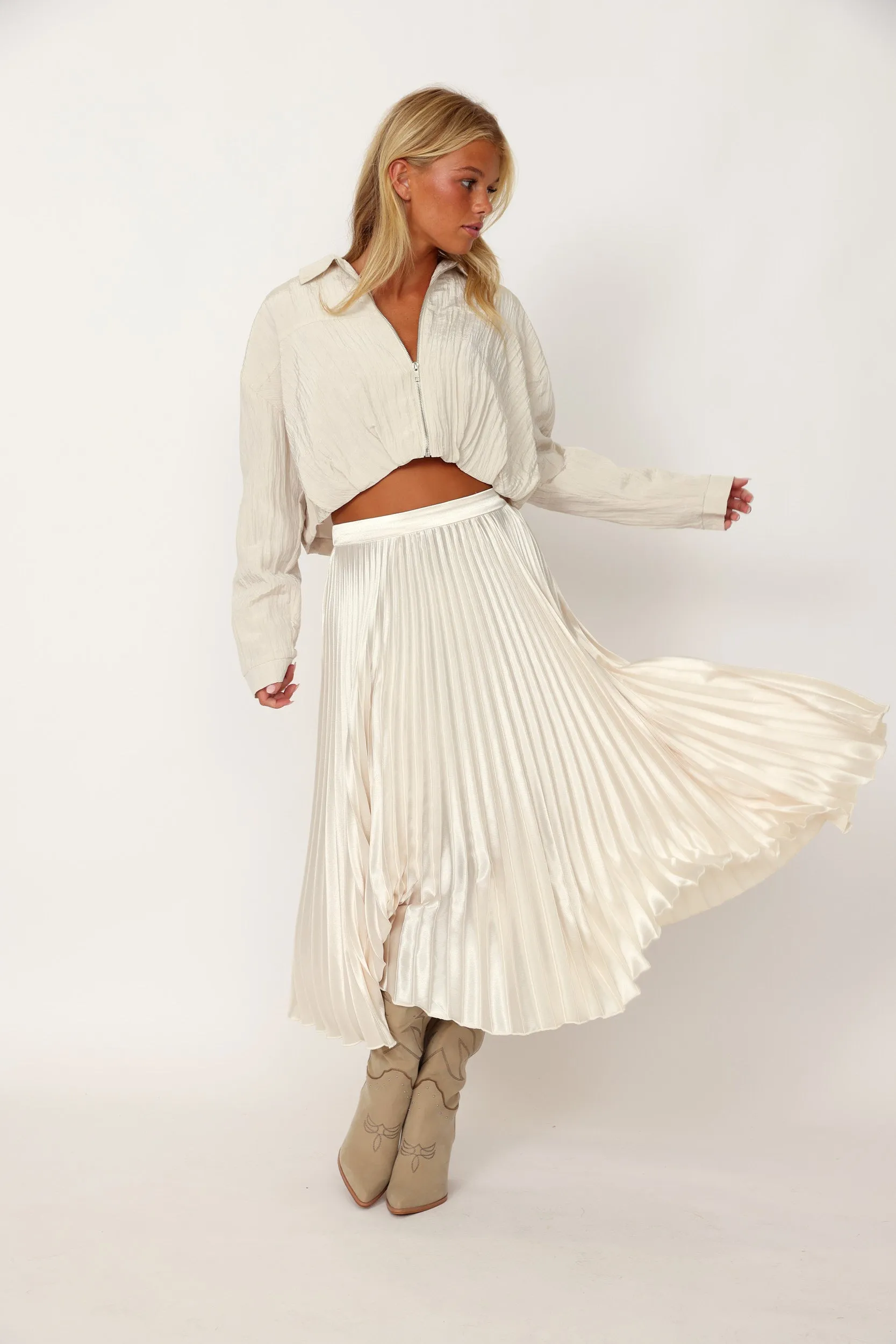 SALE - Mason Pleated Midi Skirt