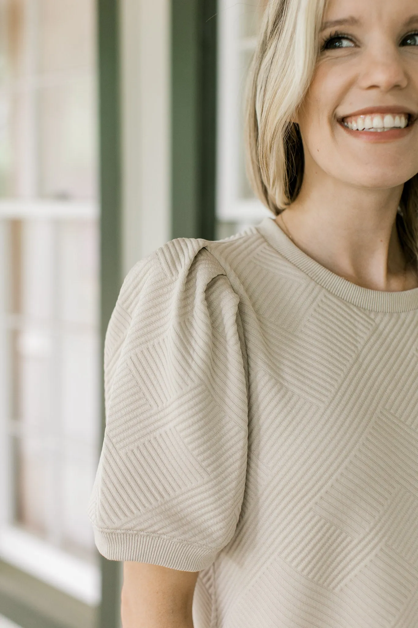 Taupe Embossed Dress