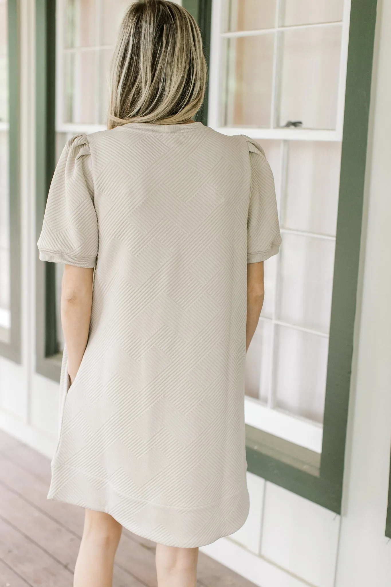 Taupe Embossed Dress